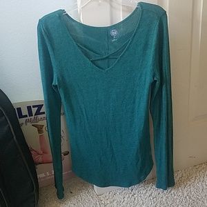 Green knit long sleeve